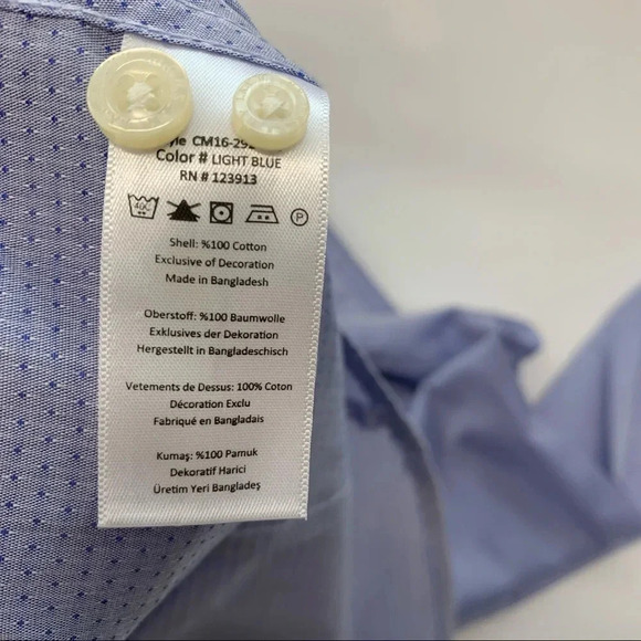 Jachs Mens Dress Shirt‎ 15.5 32-33 Light  Blue New Long Sleeve Casual Business - Picture 8 of 11